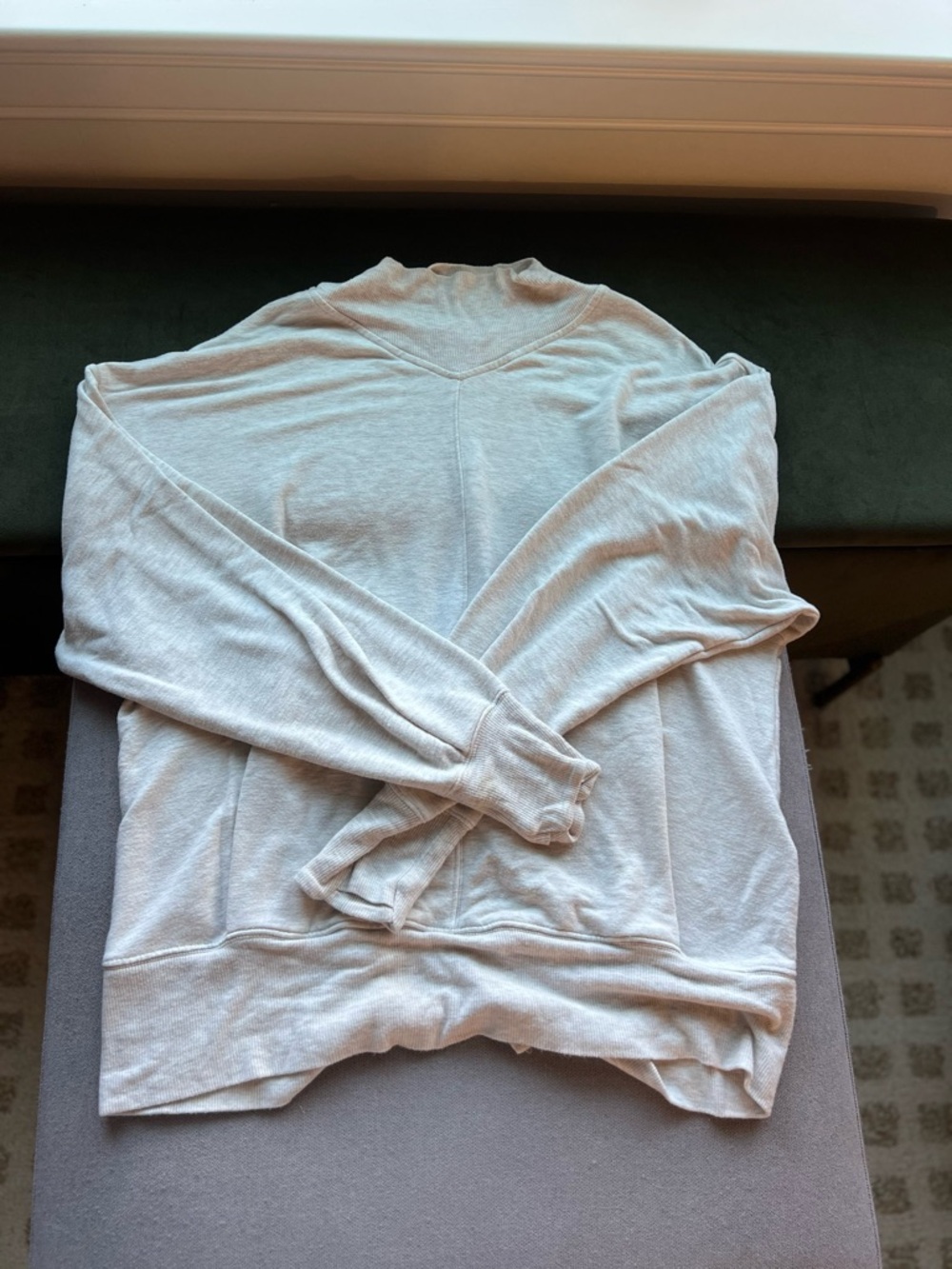 Athleta Light Gray Long Sleeve Pullover Sweatshirt